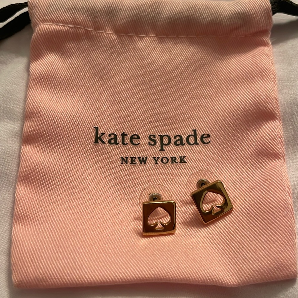 kate spade New York Gold Spade Cutout Square Stud Earrings - Gold